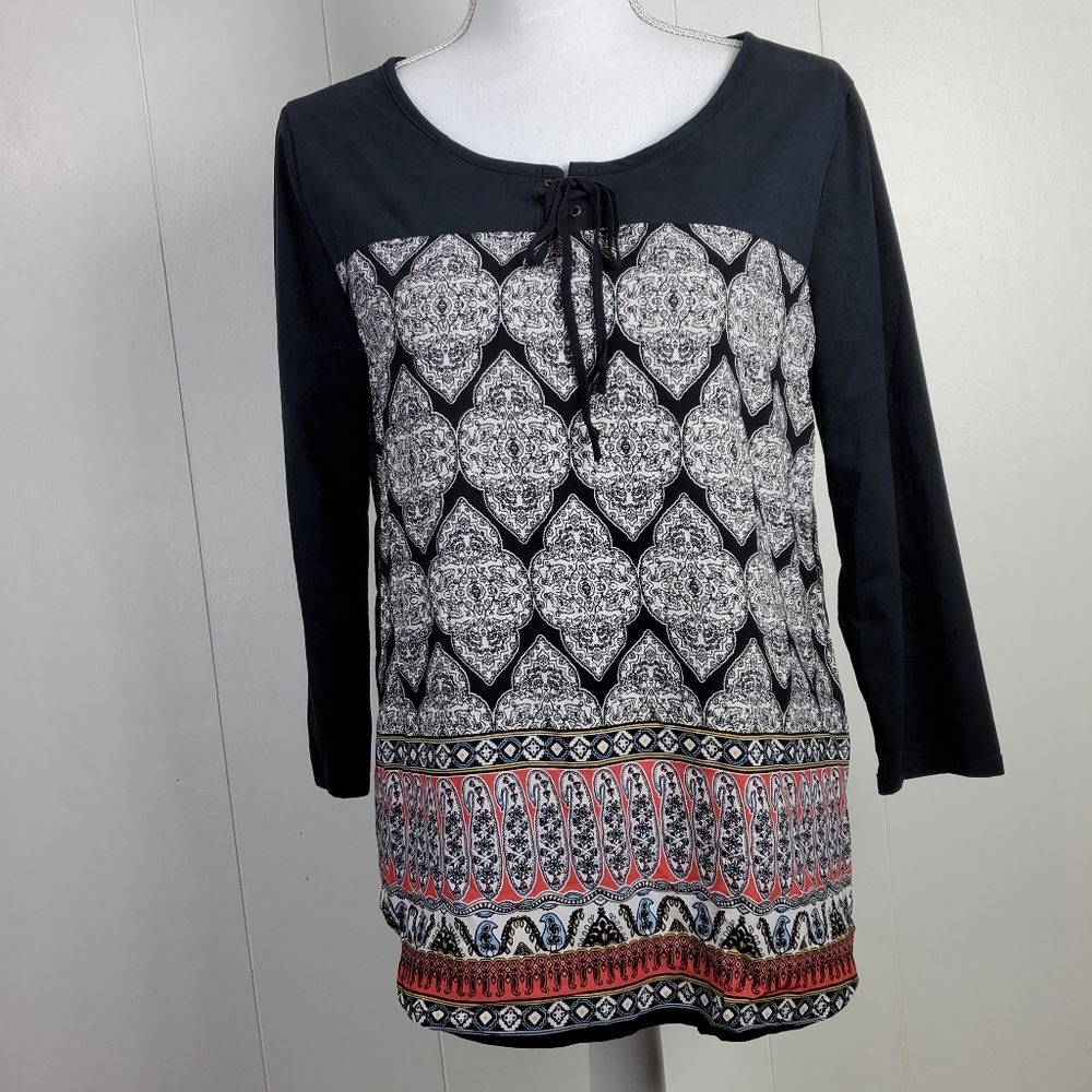 NWT Timing aztec boho design shirt size large